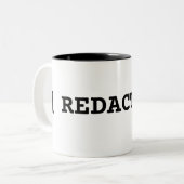 [ REDACTED ] Typographic Minimalist Two-Tone Mug Tweekleurige Koffiemok (Voorkant links)
