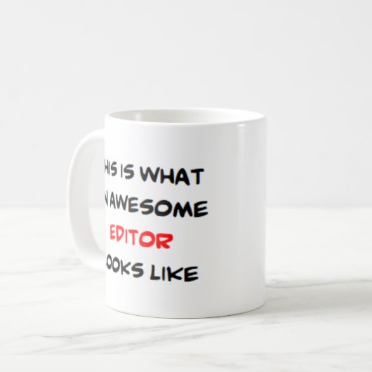 redacteur, geweldige koffiemok (Voorkant links)