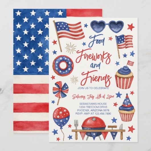 Redactie 4 juli BBQ Uitnodiging (Voorkant / Achterkant)