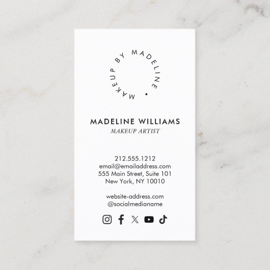 Redactie Chique Beauty Salon Make-up Artiest Mauve Visitekaartje (Achterkant)