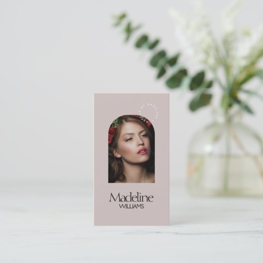 Redactie Chique Beauty Salon Make-up Artiest Mauve Visitekaartje (Staand voorkant)