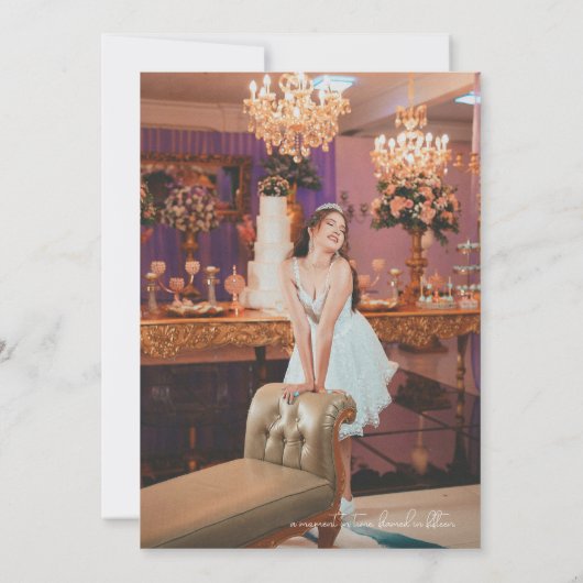 Redactie Magazine Hoesje Quinceanera Sla de datum Kaart (Achterkant)