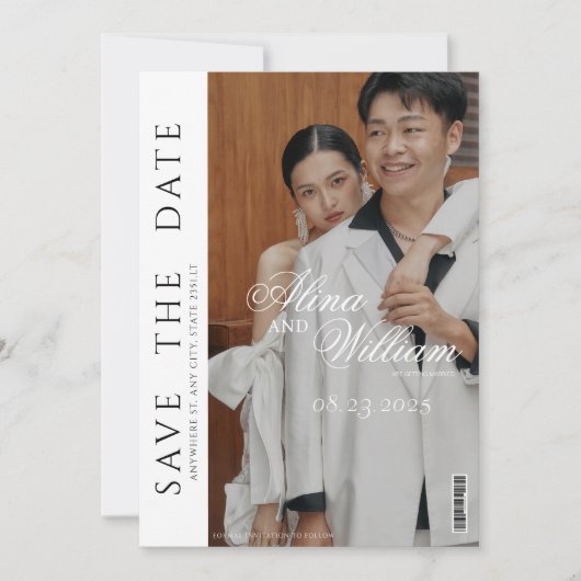 Redactie Magazine Hoesje Wedding Sla de datum op Kaart (Voorkant)