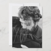 Redactie zwart-wit magazine bruiloft bedankkaart (Achterkant)