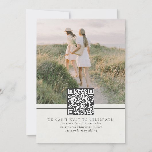 Redactioneel Drie Foto Collage Script Save The Date (Achterkant)