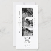 Redactioneel fotostrip Save the Date-huwelijkskaar Date (Voorkant)