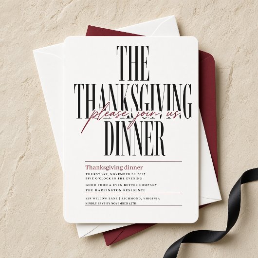 Redactioneel Script Thanksgiving Dinner Kaart