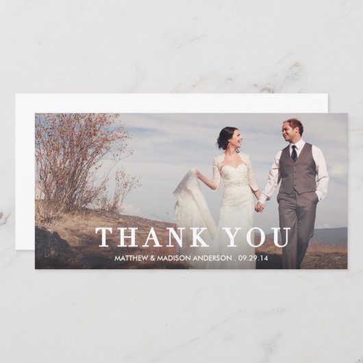 redactioneel | Trouwbedankje Fotokaart Bedankkaart (Voorkant / Achterkant)