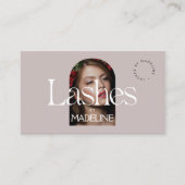 Redactionele Chique Tekst Lashes Blush Mauve Visitekaartje (Voorkant)