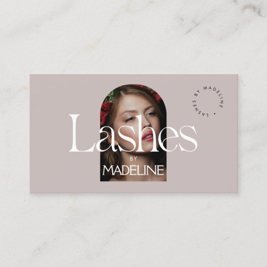 Redactionele Chique Tekst Lashes Blush Mauve Visitekaartje (Voorkant)