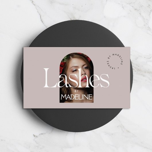 Redactionele Chique Tekst Lashes Blush Mauve Visitekaartje