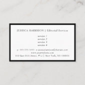 Redactionele diensten Black Border Visitekaartje (Achterkant)