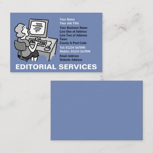 Redactionele diensten Copywriter Visitekaartje (Voorkant / Achterkant)