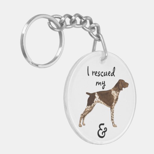 Redactionele Duitse Shorthaired Pointer Sleutelhanger (Voorkant Links)