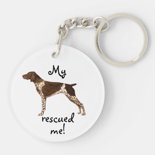 Redactionele Duitse Shorthaired Pointer Sleutelhanger (Achterkant)