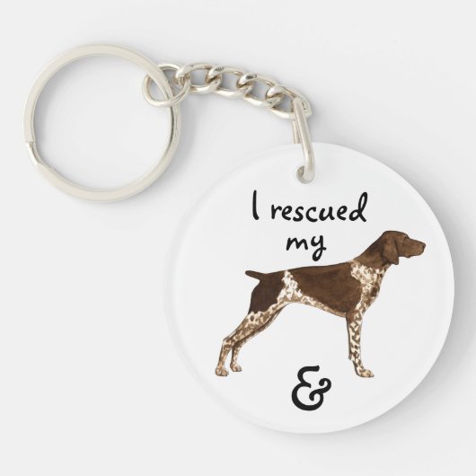 Redactionele Duitse Shorthaired Pointer Sleutelhanger (Voorkant)