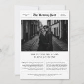 redactionele foto krant bruiloft save the date (Voorkant)