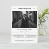 redactionele foto krant bruiloft save the date (Staand voorkant)