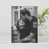 Redactionele kalender tijdschrift bruiloft opslaan kaart (Staand voorkant)