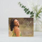 Redactionele stijl Afstuderen Uitnodiging Briefkaa (Staand voorkant)