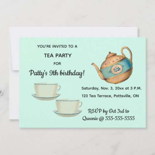 Redactionele theepot- en theekoppen op zaterdag Te Kaart (Voorkant)