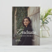 Redactionele typografie afstuderen kaart (Staand voorkant)