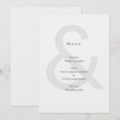 Redactionele typografie Huwelijk Menu (Voorkant / Achterkant)