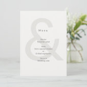 Redactionele typografie Huwelijk Menu (Staand voorkant)