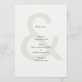 Redactionele typografie Huwelijk Menu