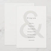 Redactionele typografie Huwelijksprogramma Programmakaart (Voorkant / Achterkant)