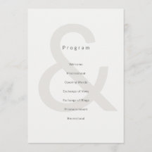 Redactionele typografie Huwelijksprogramma