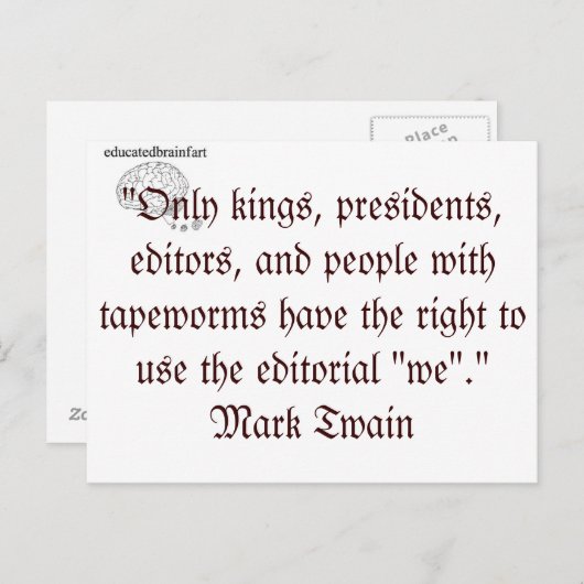 Redactionele "wij" briefkaart (Voorkant / Achterkant)