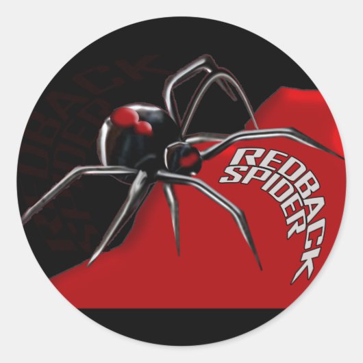 Redback Spider Ronde Sticker (Voorkant)