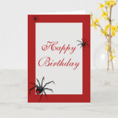 Redback Spider Verjaardag Kaart (Gele Bloem)