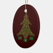 RedBG, quiltedTreeSolo Keramisch Ornament (Links)