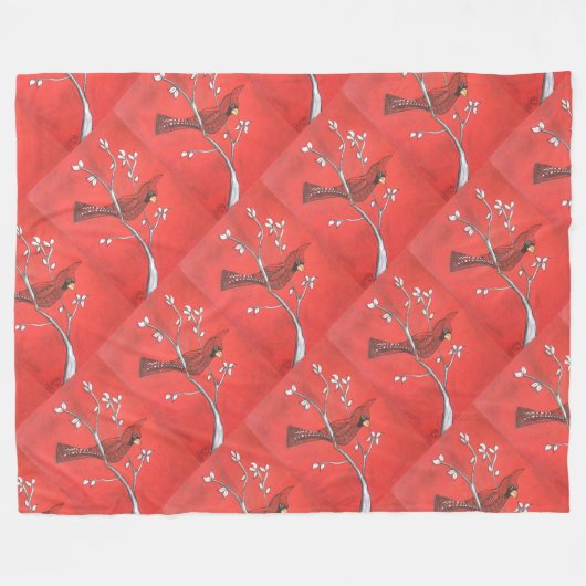 Redbird Rhapsody Fleece Deken (Voorkant (Horizontaal))