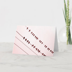 "Redbirds" op Draad Feestdagen Kaart