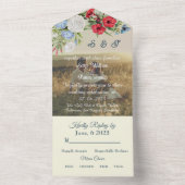 REDBLUE FLORA WEDDING INVITATION ALL IN ONE UITNODIGING (Binnen)