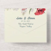 REDBLUE FLORA WEDDING INVITATION ALL IN ONE UITNODIGING (Achterkant)