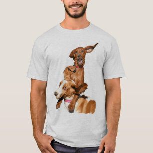 Redbone Coonhound & Basset Hound-afspelen T-shirt