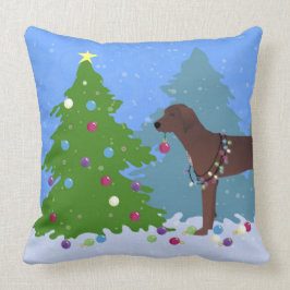 Redbone Coonhound Decorating Kerstboom Kussen