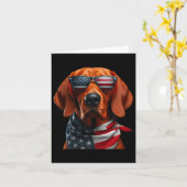 Redbone Coonhound Dog 4 juli Amerikaanse Indepen Kaart (Gele Bloem)