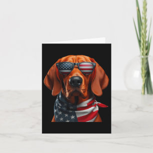 Redbone Coonhound Dog 4 juli Amerikaanse Indepen Kaart