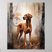 Redbone Coonhound Dog Art Print Poster (Voorkant)