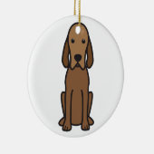 Redbone Coonhound Dog Cartoon Keramisch Ornament (Rechts)