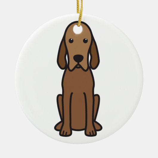 Redbone Coonhound Dog Cartoon Keramisch Ornament (Voorkant)