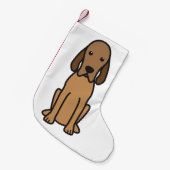 Redbone Coonhound Dog Cartoon Kleine Kerstsok (Voorkant (Hangend))