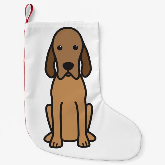 Redbone Coonhound Dog Cartoon Kleine Kerstsok (Voorkant)