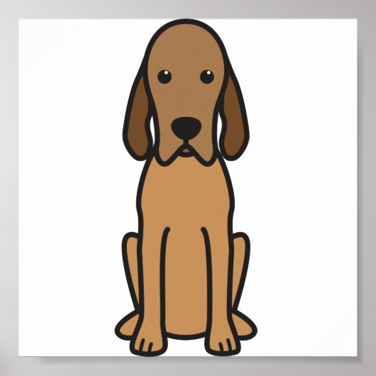 Redbone Coonhound Dog Cartoon Poster (Voorkant)