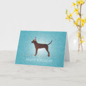 Redbone Coonhound Happy Birthday Design Kaart (Gele Bloem)